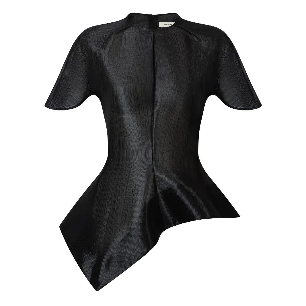 Veta Asymmetric Peplum Top - MEAN BLVD