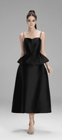 Victoria A-line Plain Taffeta Midi Skirt - MEAN BLVD