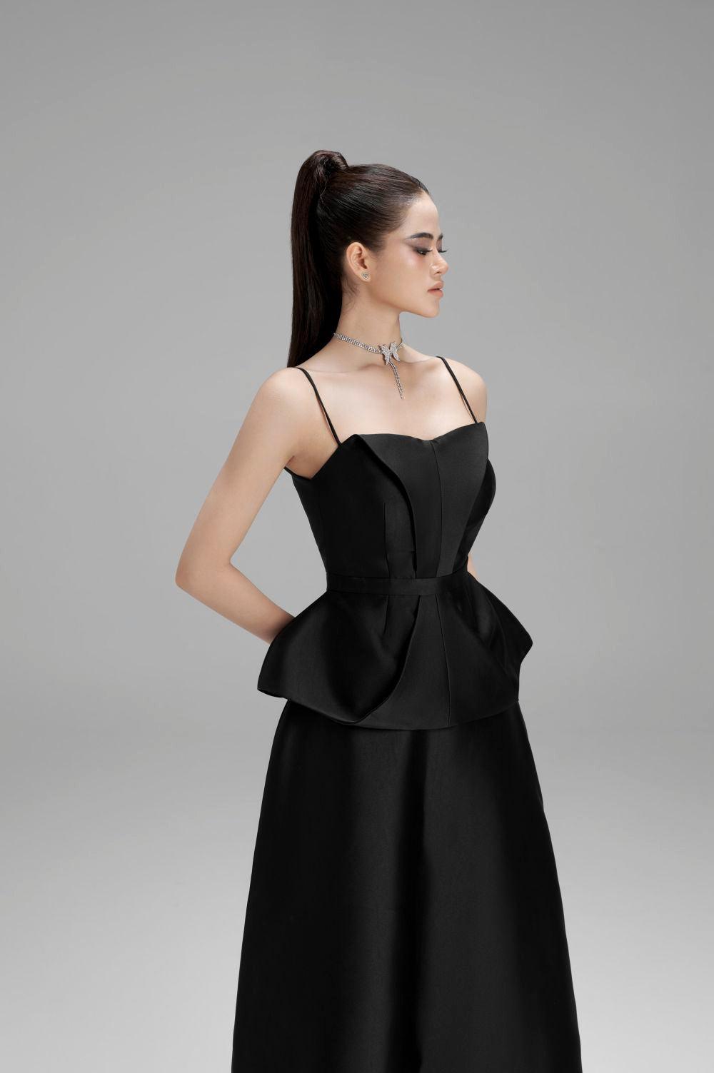 Victoria A-line Plain Taffeta Midi Skirt - MEAN BLVD