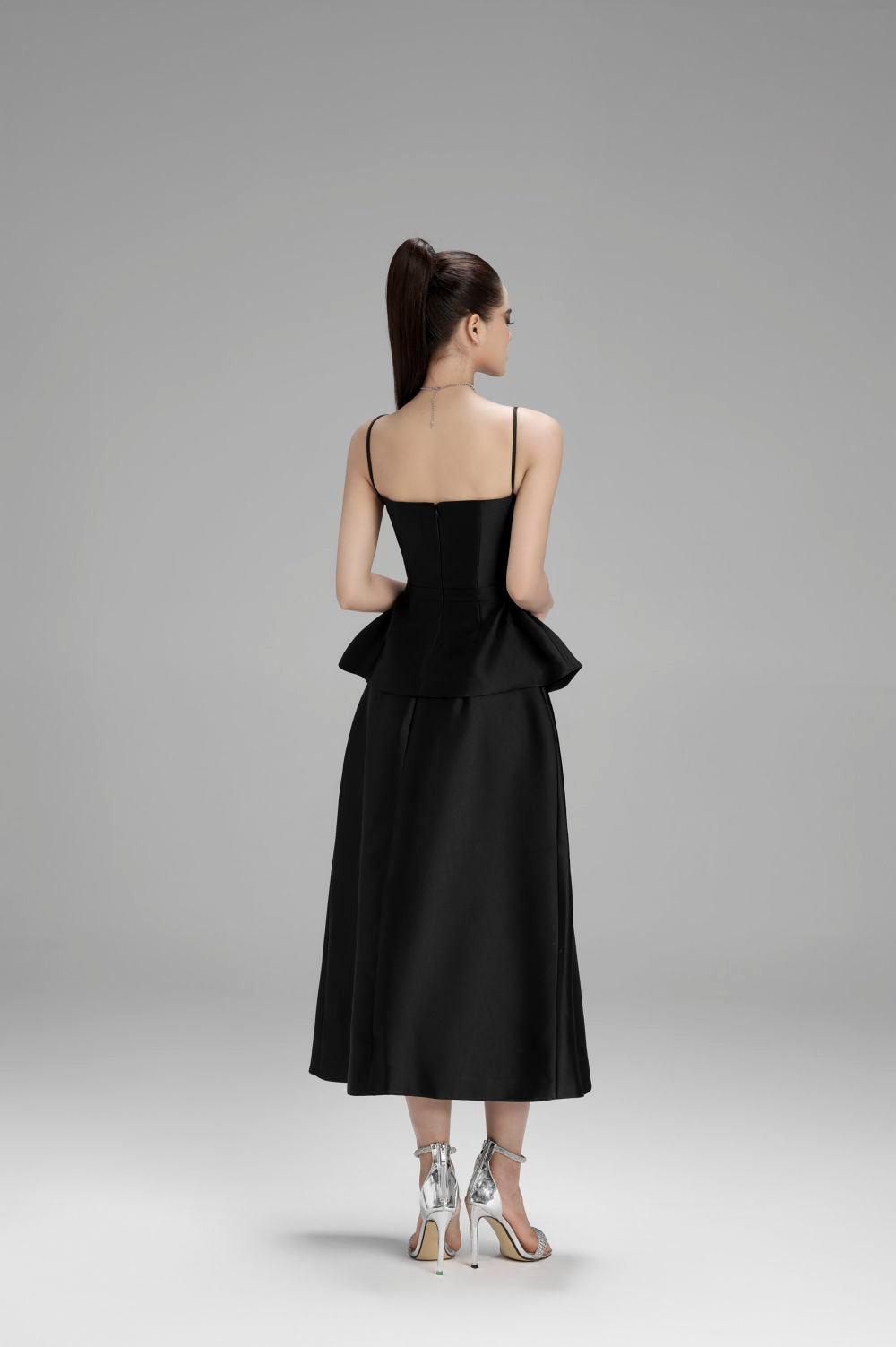 Victoria A-line Plain Taffeta Midi Skirt - MEAN BLVD