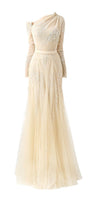 Villanue Gored Pleated Organza Floor Length Set - MEAN BLVD