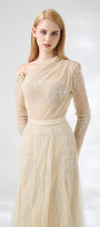 Villanue Gored Pleated Organza Floor Length Set - MEAN BLVD