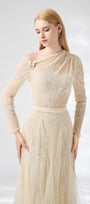 Villanue Gored Pleated Organza Floor Length Set - MEAN BLVD