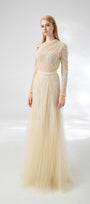 Villanue Gored Pleated Organza Floor Length Set - MEAN BLVD