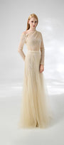 Villanue Gored Pleated Organza Floor Length Set - MEAN BLVD