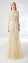 Villanue Gored Pleated Organza Floor Length Set - MEAN BLVD