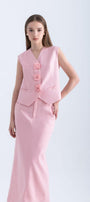 Violet Straight V-Neck Polycotton Vest - MEAN BLVD