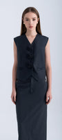 Violet Straight V-Neck Polycotton Vest - MEAN BLVD