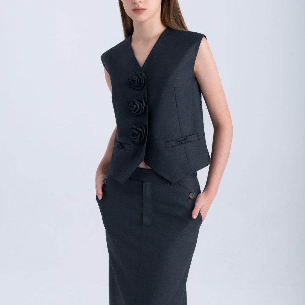 Violet Straight V-Neck Polycotton Vest - MEAN BLVD