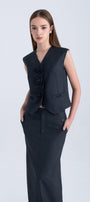 Violet Straight V-Neck Polycotton Vest - MEAN BLVD