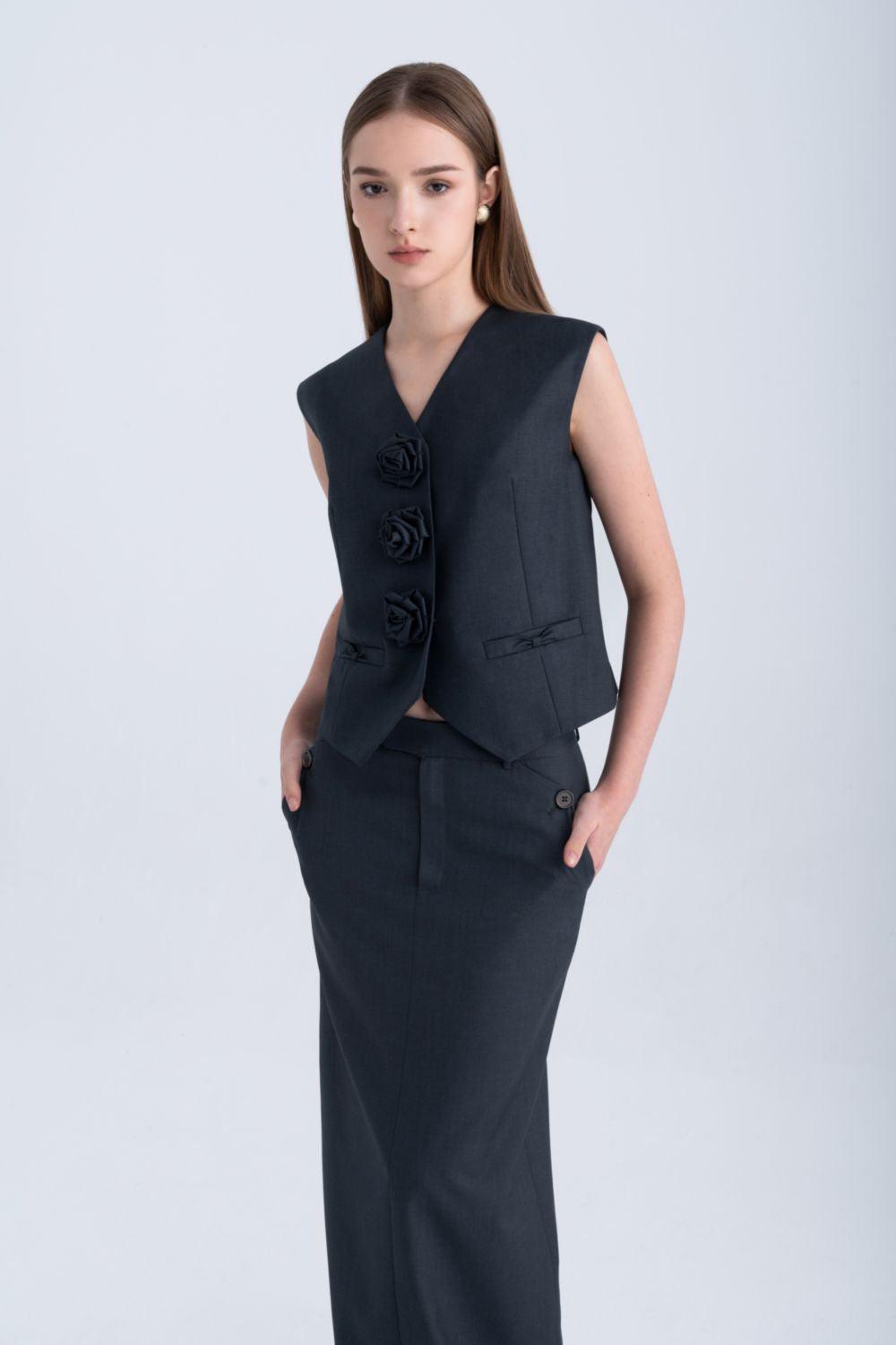 Violet Straight V-Neck Polycotton Vest - MEAN BLVD