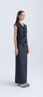 Violet Straight V-Neck Polycotton Vest - MEAN BLVD