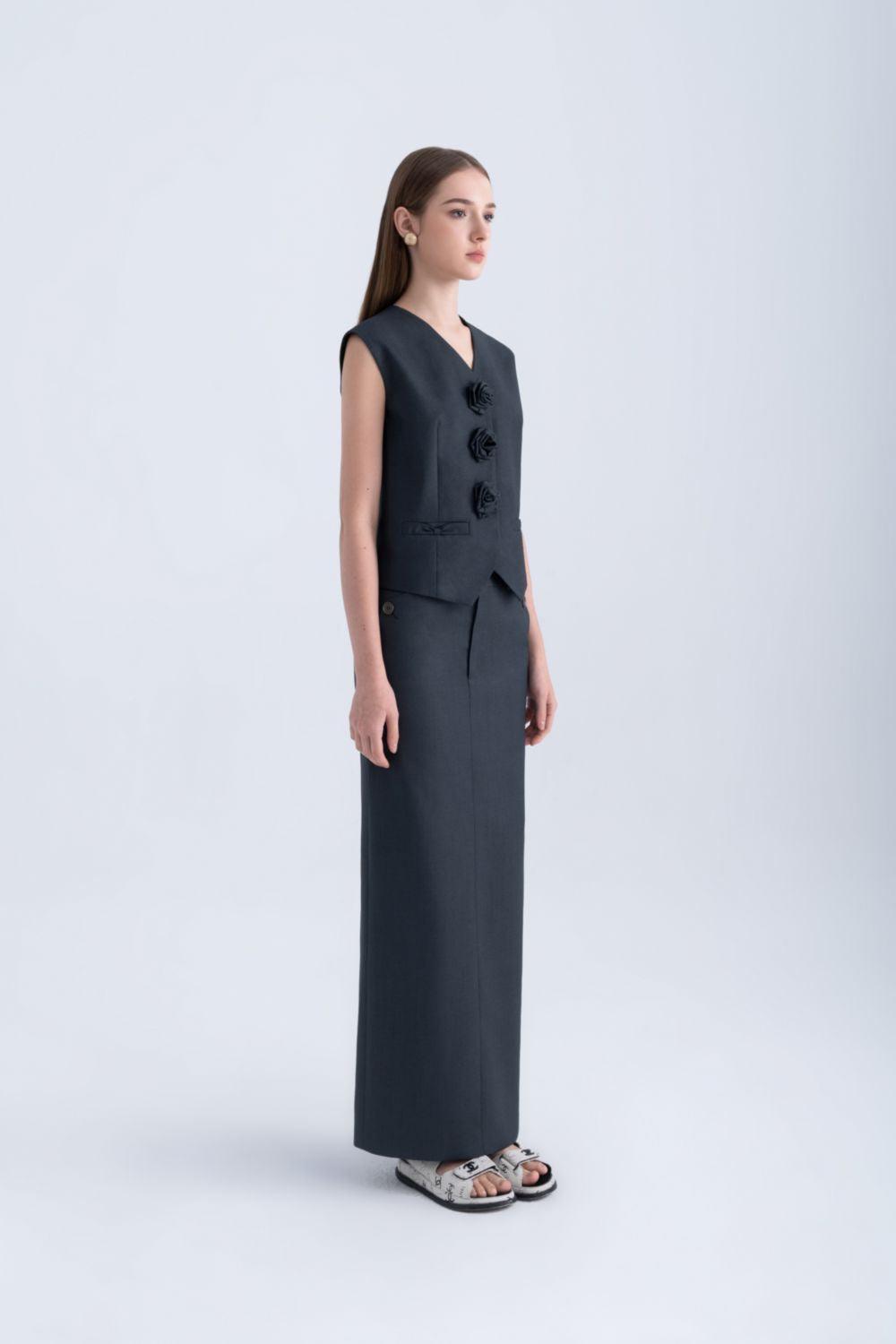 Violet Straight V-Neck Polycotton Vest - MEAN BLVD