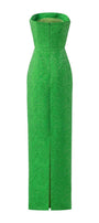 Visage Strapless Straight Across Neck Jacquard Floor Length Dress - MEAN BLVD