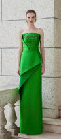 Visage Strapless Straight Across Neck Jacquard Floor Length Dress - MEAN BLVD