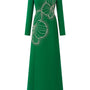 Vivacy Sheath Queen Anne Neck Velvet Satin Floor Length Ao Dai - MEAN BLVD