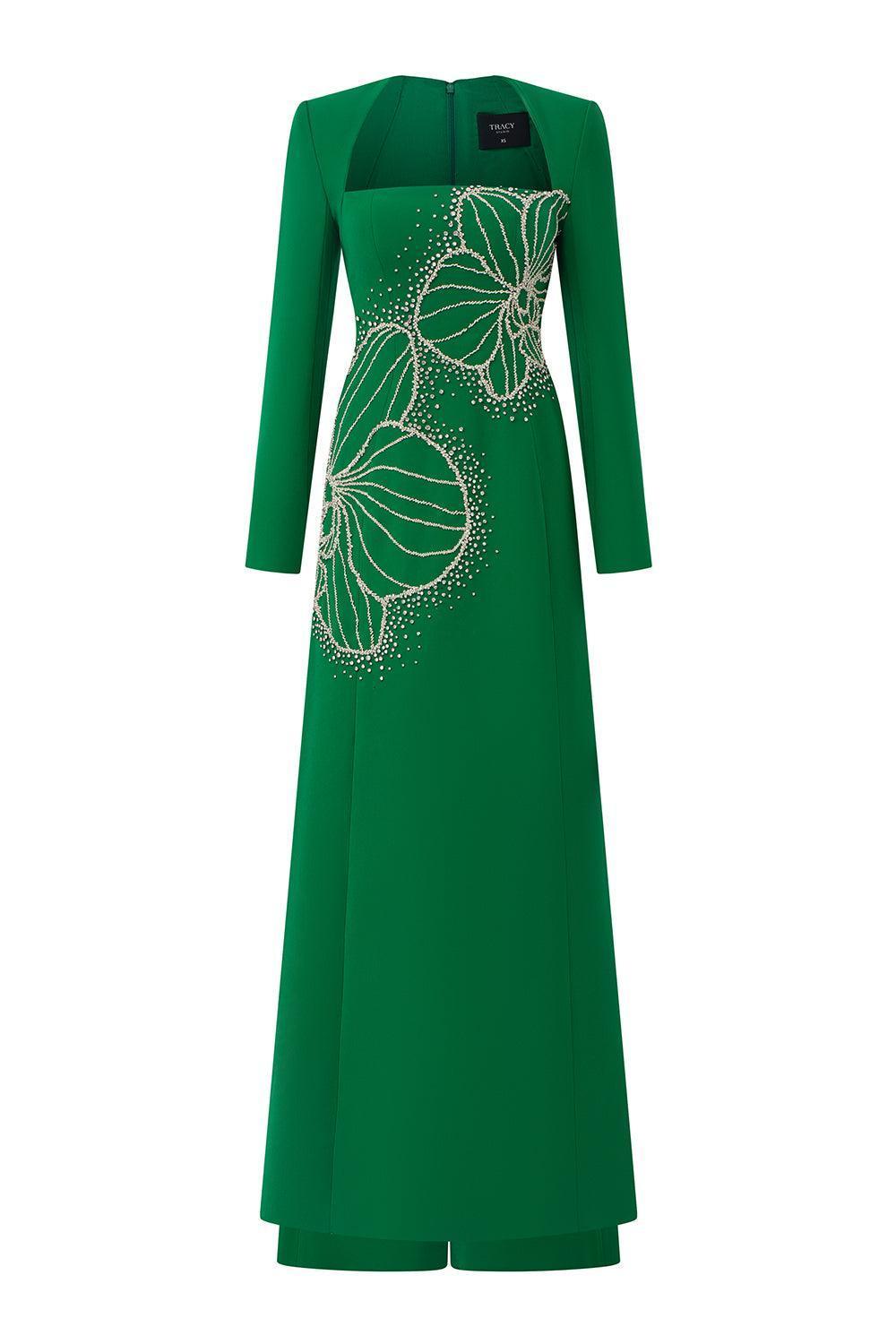 Vivacy Sheath Queen Anne Neck Velvet Satin Floor Length Ao Dai - MEAN BLVD
