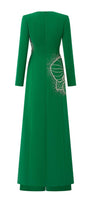 Vivacy Sheath Queen Anne Neck Velvet Satin Floor Length Ao Dai - MEAN BLVD