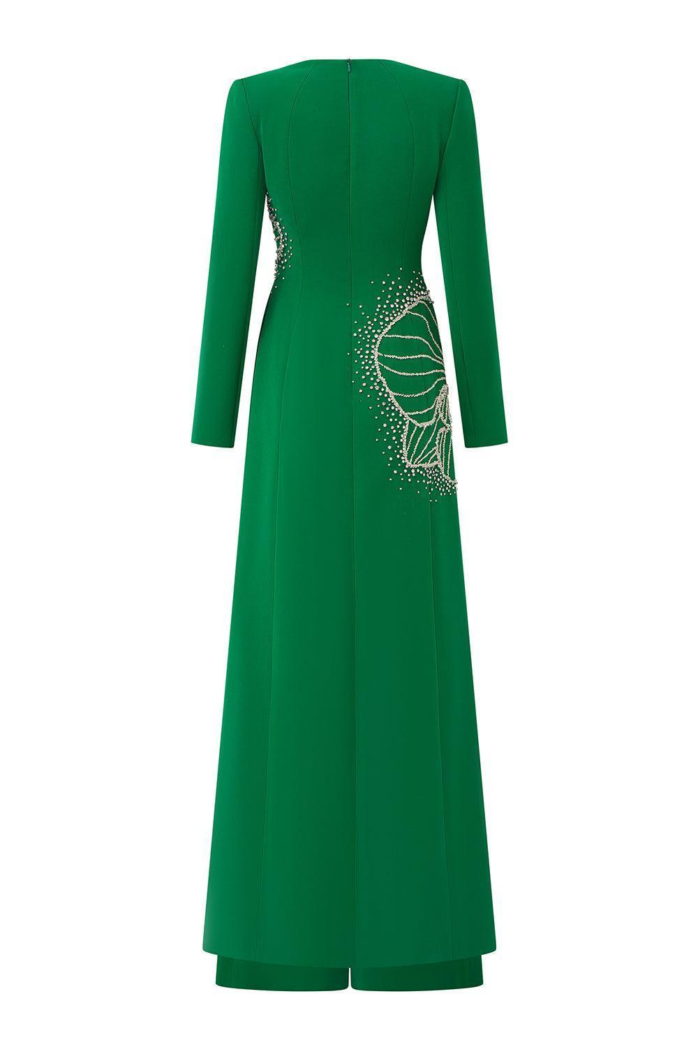 Vivacy Sheath Queen Anne Neck Velvet Satin Floor Length Ao Dai - MEAN BLVD