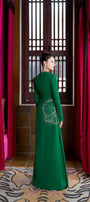 Vivacy Sheath Queen Anne Neck Velvet Satin Floor Length Ao Dai - MEAN BLVD