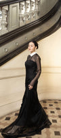 Vivian A-line See-Through Chiffon Floor Length Dress - MEAN BLVD