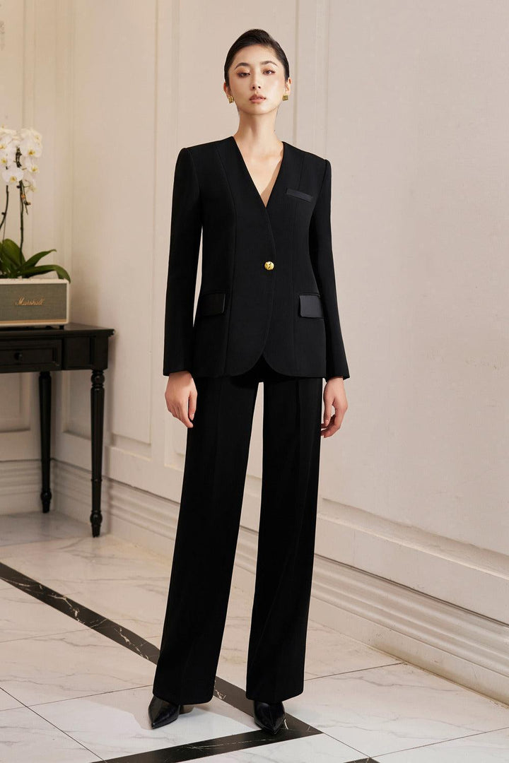 Vivienne Straight Side Pocket Gabardine Ankle Length Trousers - MEAN BLVD