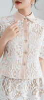 Wendy Straight Pointed Flat Collar Lace Shirt - MEAN BLVD