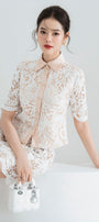 Wendy Straight Pointed Flat Collar Lace Shirt - MEAN BLVD