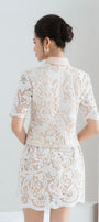 Wendy Straight Pointed Flat Collar Lace Shirt - MEAN BLVD