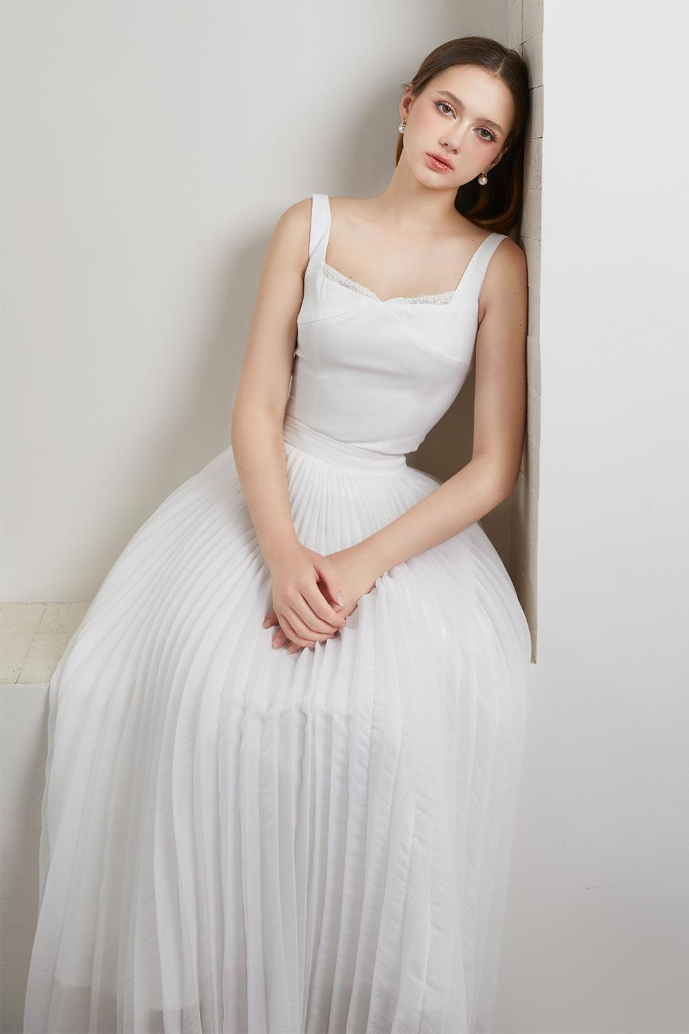 Whidy Bodycon Square Neck Taffeta Top - MEAN BLVD