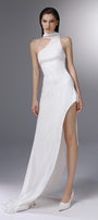Whirlwind Asymmetric Scarf Neck Silk Floor Length Dress - MEAN BLVD