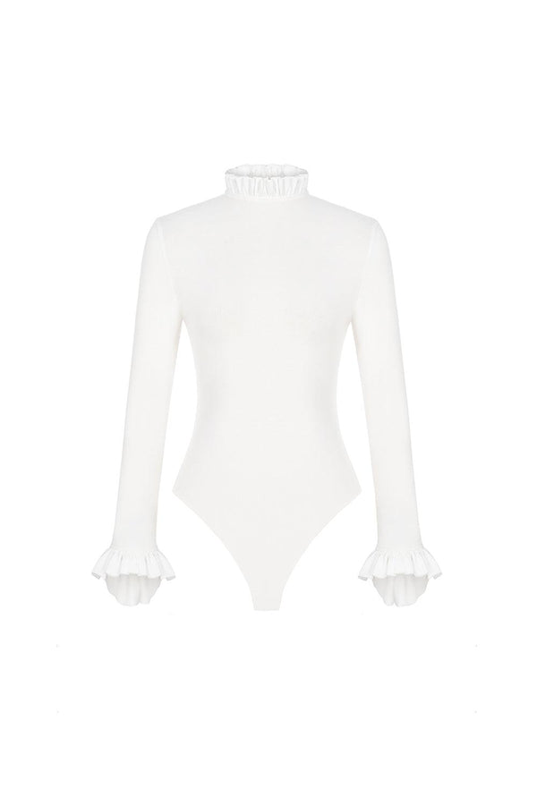 White Mullet Sleeve Bodysuit - MEAN BLVD