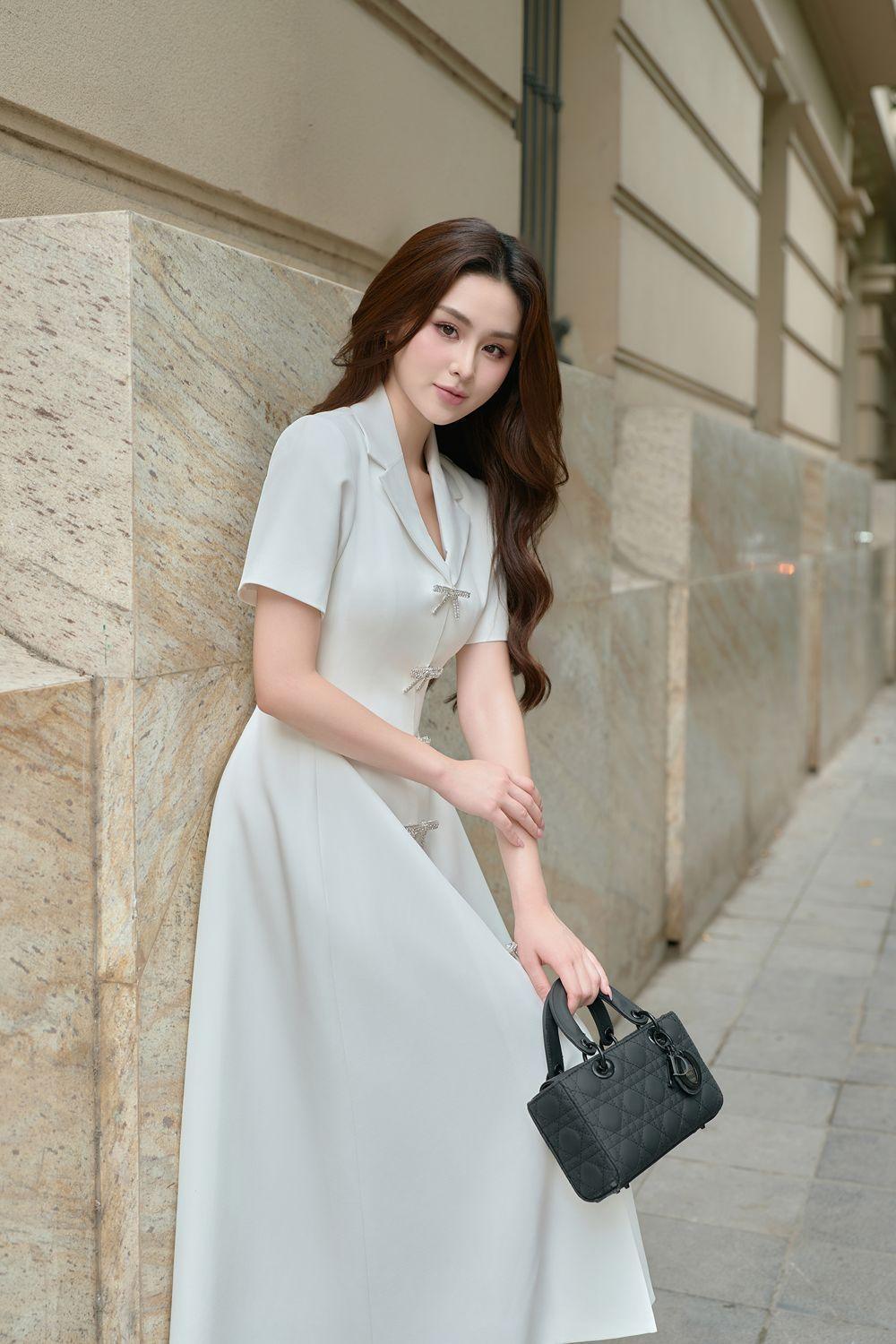 Whitebows A-line Notch Lapel Linen Cotton Midi Dress - MEAN BLVD