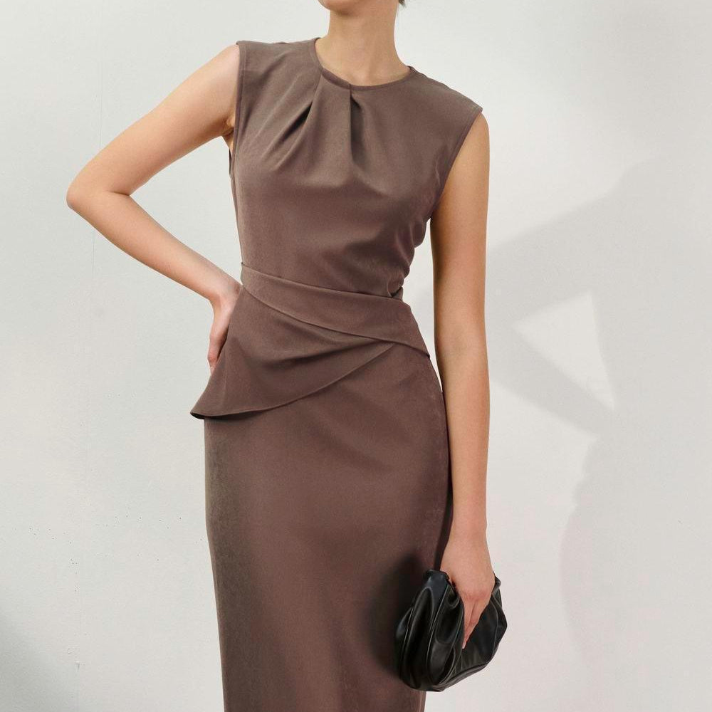 Whitney Sheath Sleeveless Twill Midi Dress - MEAN BLVD