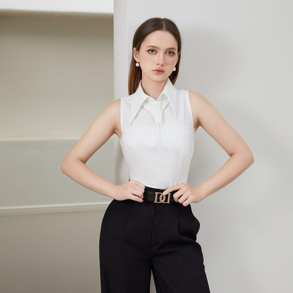 Wiki Peplum Sleeveless Silk Chiffon Top - MEAN BLVD