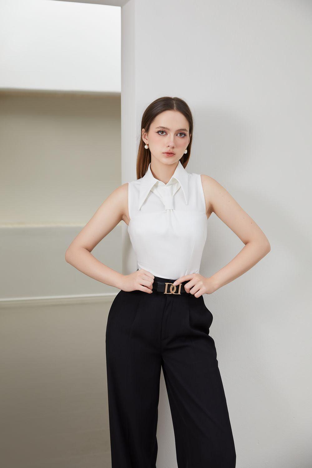 Wiki Peplum Sleeveless Silk Chiffon Top - MEAN BLVD