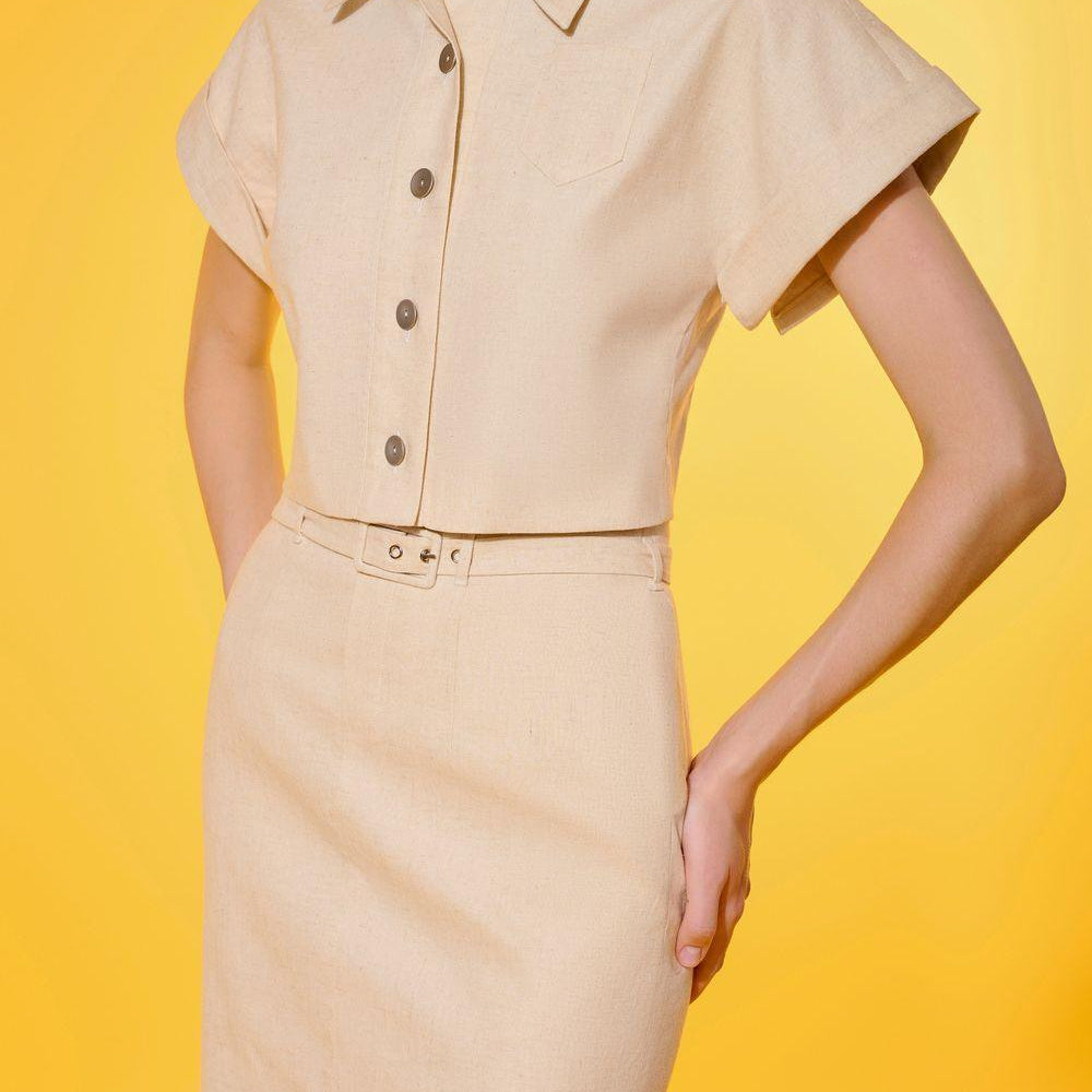 Winie Cropped Short Sleeved Polycotton Shirt - MEAN BLVD