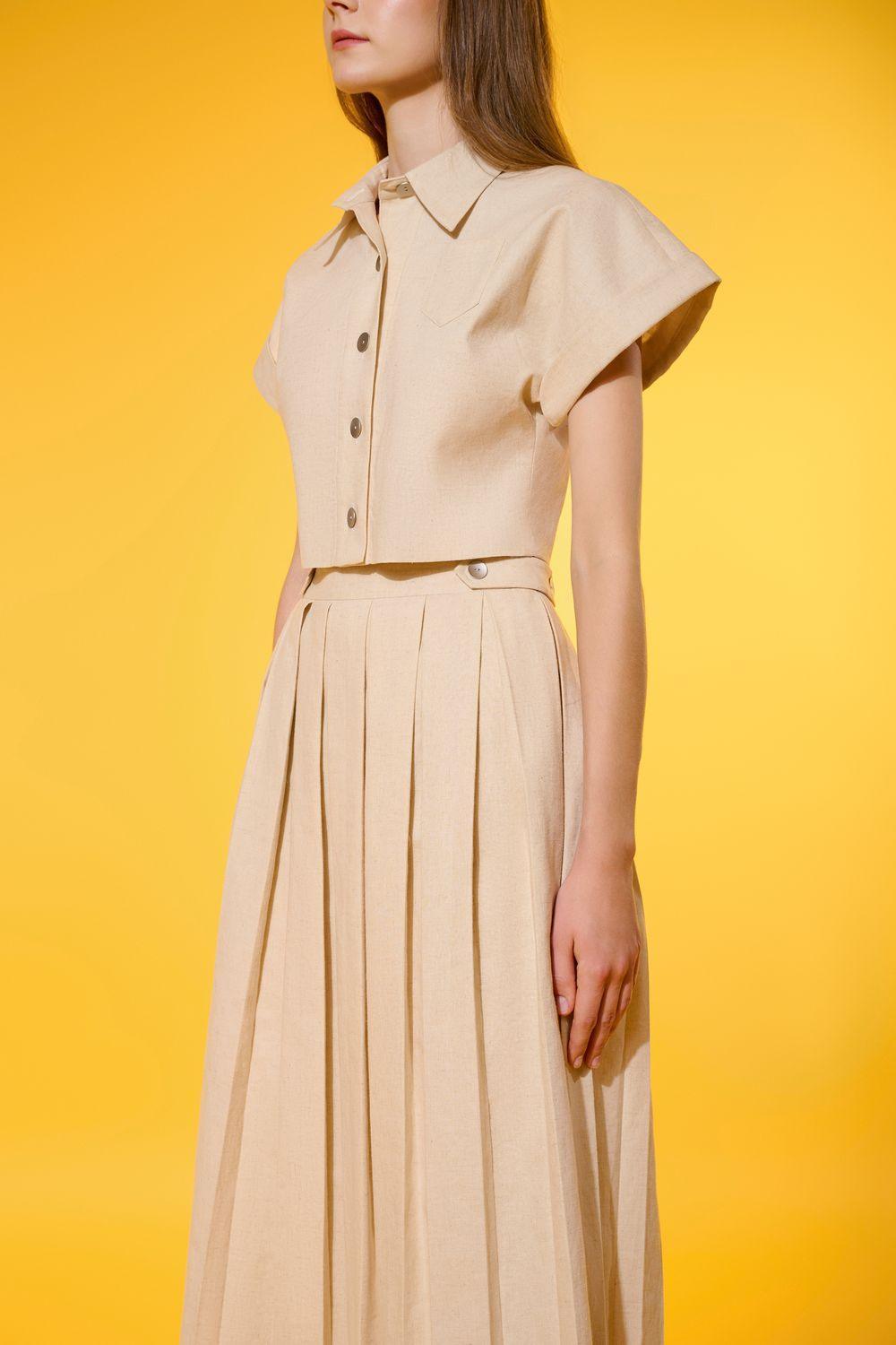 Winie Cropped Short Sleeved Polycotton Shirt - MEAN BLVD