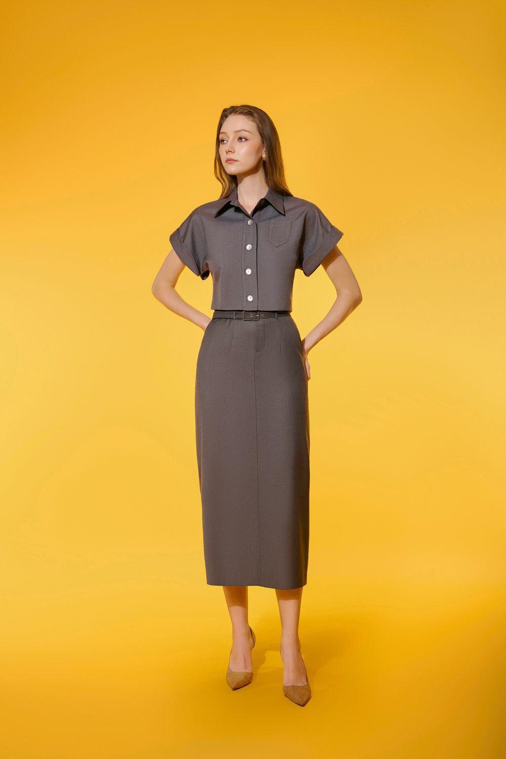 Winie Pencil Polycotton Midi Skirt - MEAN BLVD