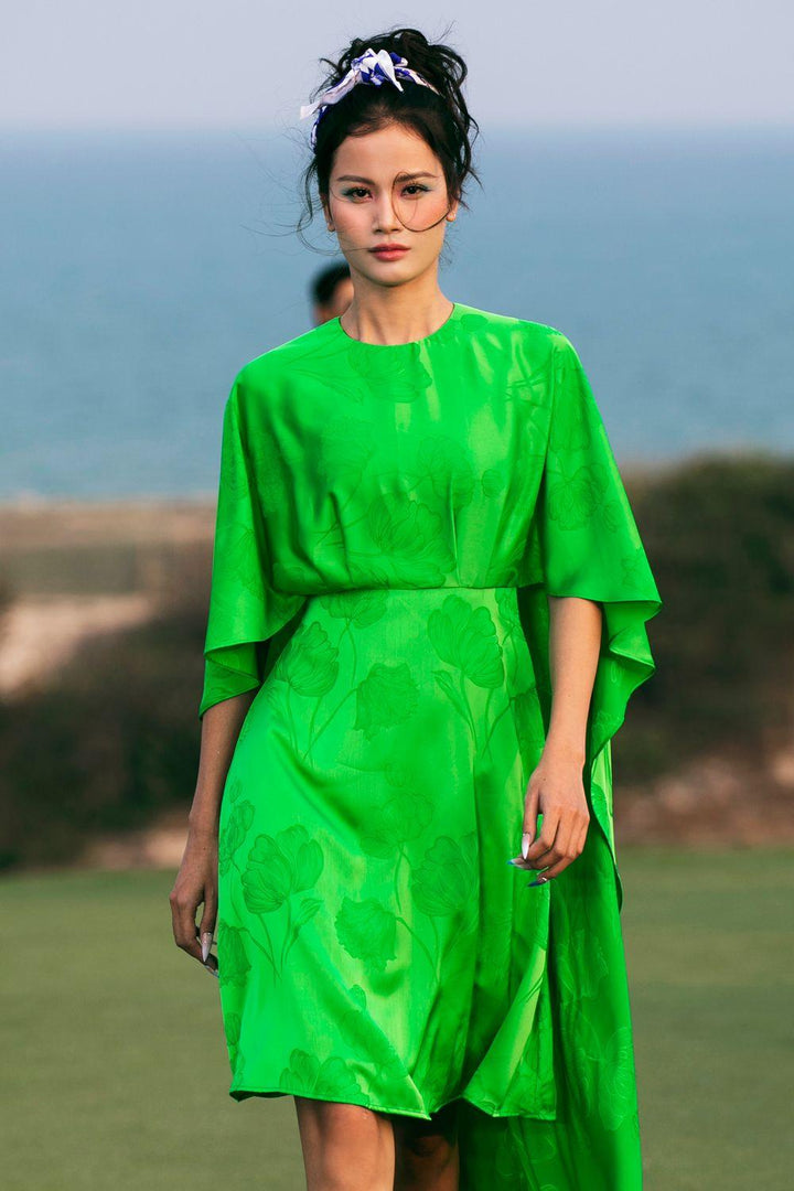 Ximena A-line Batwing Sleeved Silk Mini Dress - MEAN BLVD
