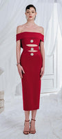Yates Sheath Cut-Out Spandex Midi Dress - MEAN BLVD