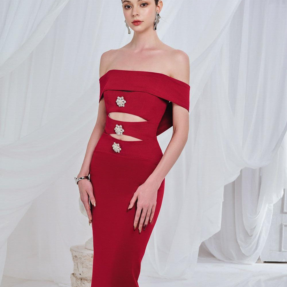 Yates Sheath Cut-Out Spandex Midi Dress - MEAN BLVD