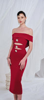 Yates Sheath Cut-Out Spandex Midi Dress - MEAN BLVD