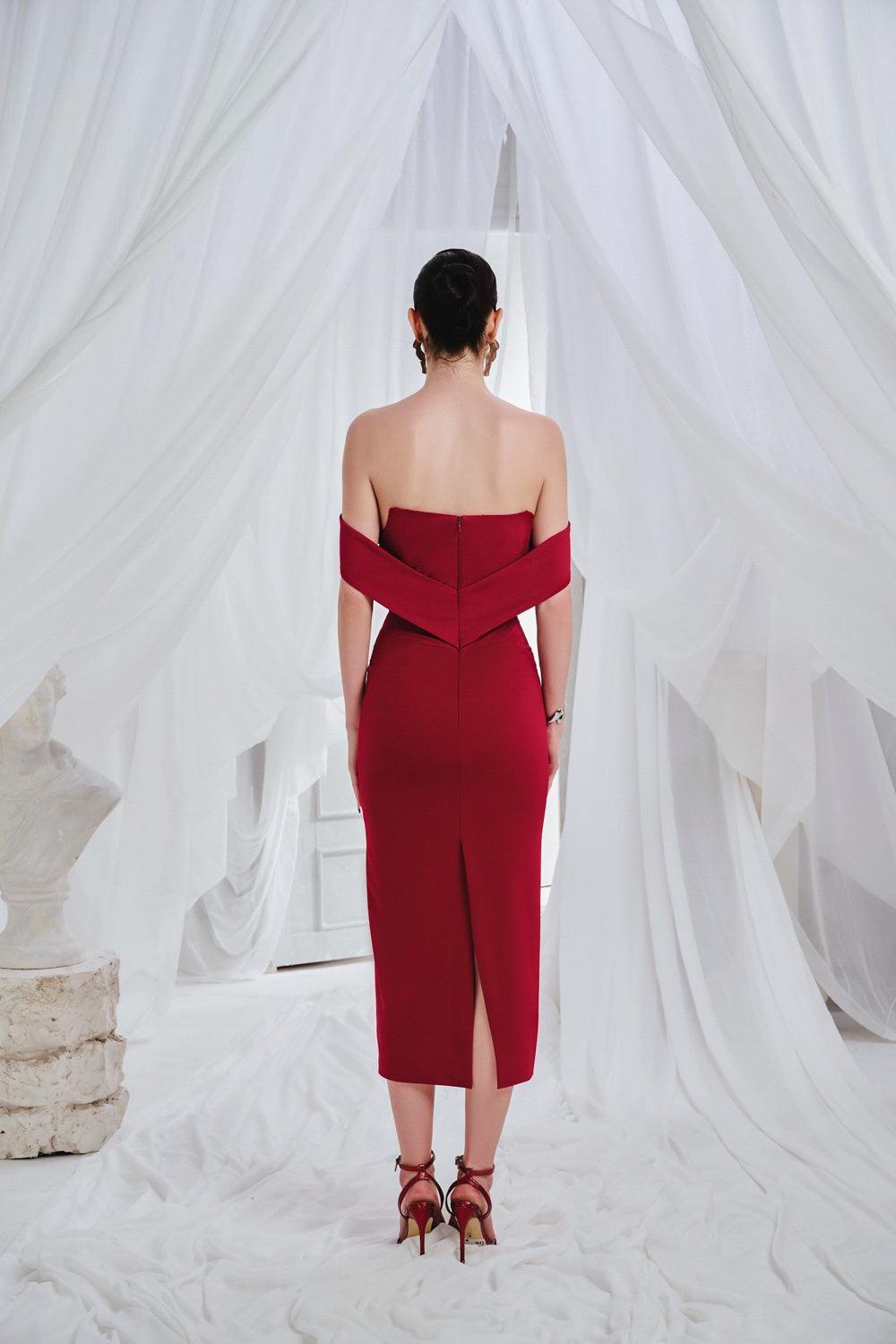 open lace back dress Wine Red Halter Long Spandex Long Formal Dress, Dark Red Evening Gown –  Cutedressy