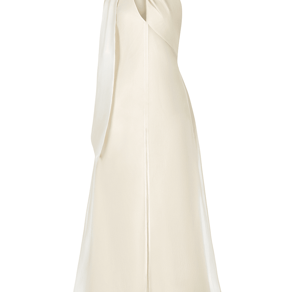 Yen Layered High Neck Floss Silk Ankle Length Dress - MEAN BLVD