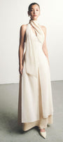 Yen Layered High Neck Floss Silk Ankle Length Dress - MEAN BLVD