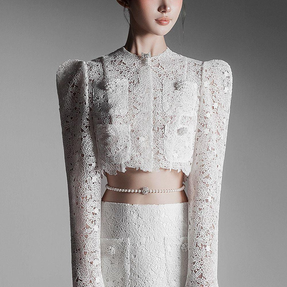 Yvonne Cropped Patch Pocket Lace Set - MEAN BLVD