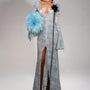 Blakely Trumpet Front Slit Spandex Extra Long Length Dress