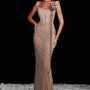 Haisley Pencil Corset Waist Mesh Floor Length Dress