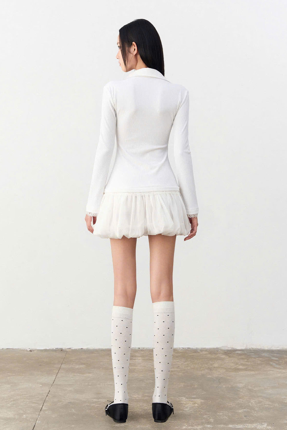 Pazazi Drop Waist Collared Neck Spandex Mini Dress